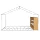 preview thumbnail 4 of 12, White Full Size Metal Wood House Bed Frame with Shelves and Lights for Kids, Boys and Girls