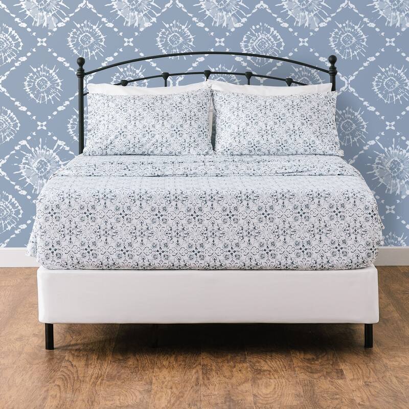 Chanasya Ceramic Print Ultra Soft Luxury Microfiber Sheet Set