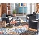 preview thumbnail 10 of 11, SAFAVIEH Outdoor Aboka 4-Piece Conversation Patio Set