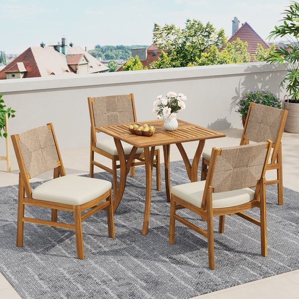 slide 2 of 51, Christopher Knight Home - Outdoor Dining Set Options with Handwoven Chairs and Multiple Table Styles 31.5“ Table + 4 chairs