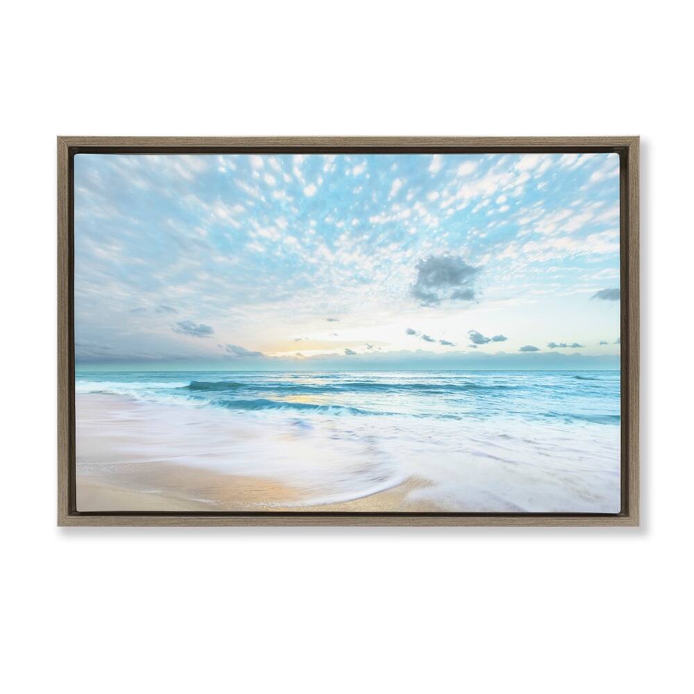 Stupell Sun Bleached Ocean Shore Framed Floater Canvas Wall Art Design By Danita Delimont