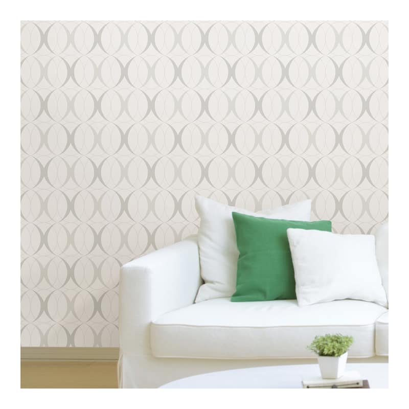 NuWallpaper Circulate Light Silver Peel & Stick Wallpaper - 216in x 20.5in x 0.025in