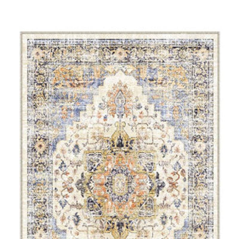 HomeRoots Medallion Traditional Rectangle Area Rug