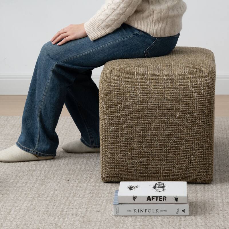 28" Fully Upholstered Small Waterfall Bench