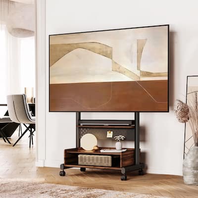 FITUEYES Rolling Floor TV Stand Mount for 40-85 Inch TVs