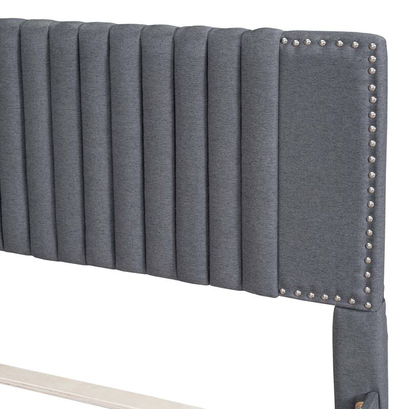 Classic Platform Bed with 2 Drawers & 1 Trundle