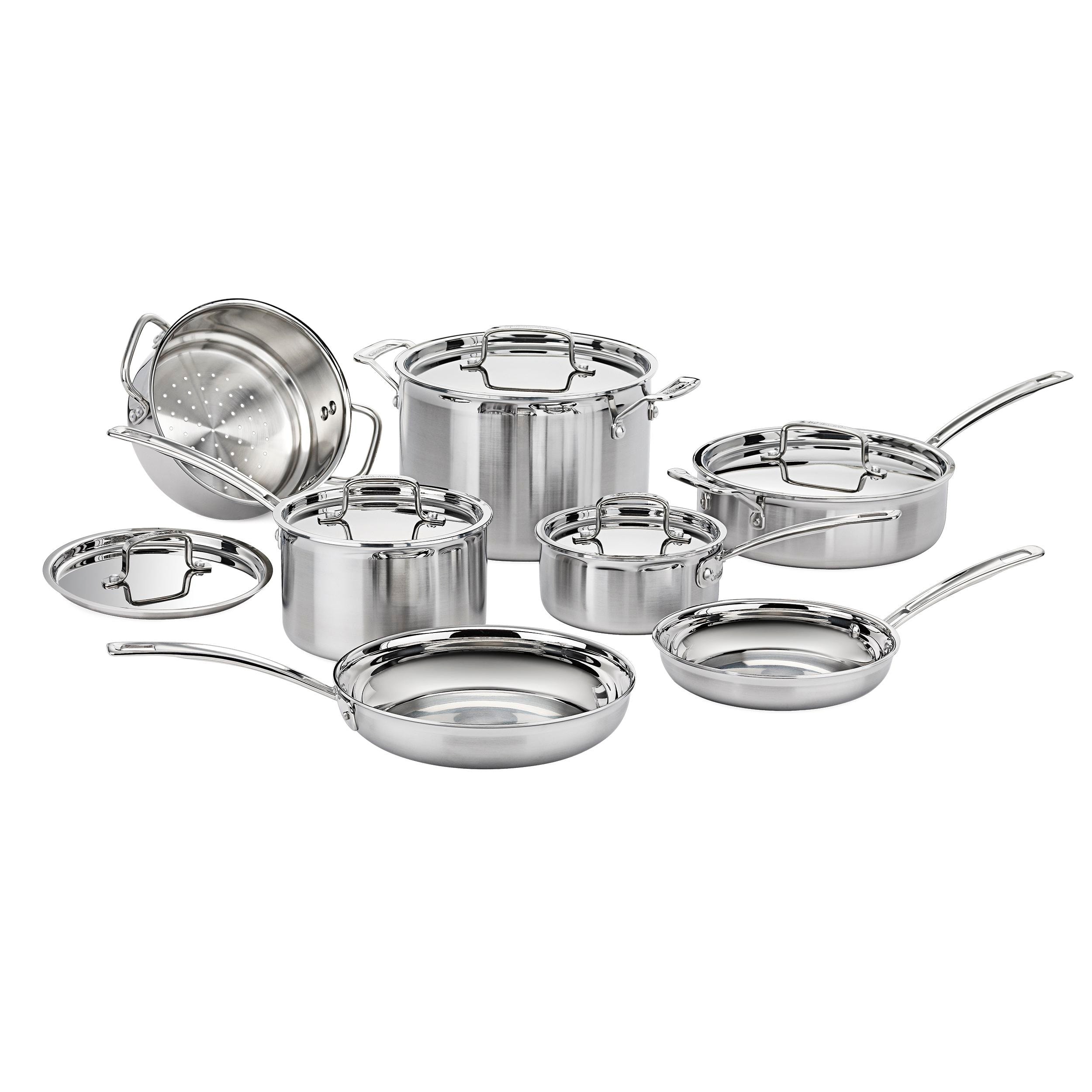 Cuisinart French Classic Tri-Ply Stainless 13-Piece Cookware Set, Silver