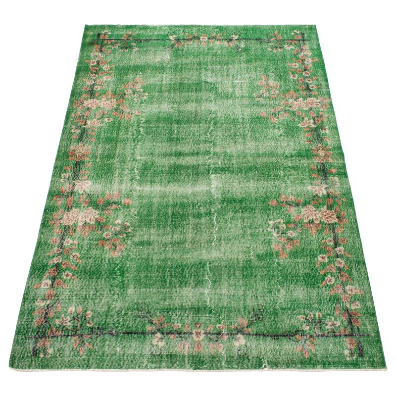 ECARPETGALLERY Hand-knotted Melis Vintage Green Wool Rug - 6'10 x 10'6