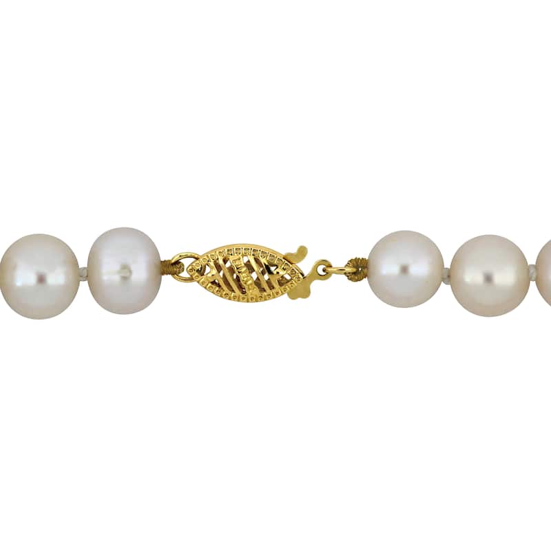 Miadora 7.5-8mm Cultured Freshwater Pearl Necklace w/ 10K Yellow Gold Clasp