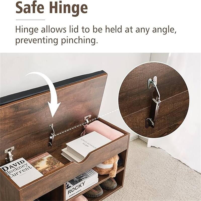 Shoe Storage Bench with Cover 2-Tier 39 Inches - 11.81"D x 39.4"W x 17"H