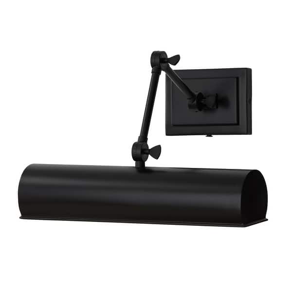slide 2 of 5, 4"H x 16"W Adjustable Pivoting Picture Light Wall Sconce with Optional Plug-in and Cord Cover - 16"W x 17"H x 19"E Matte Black