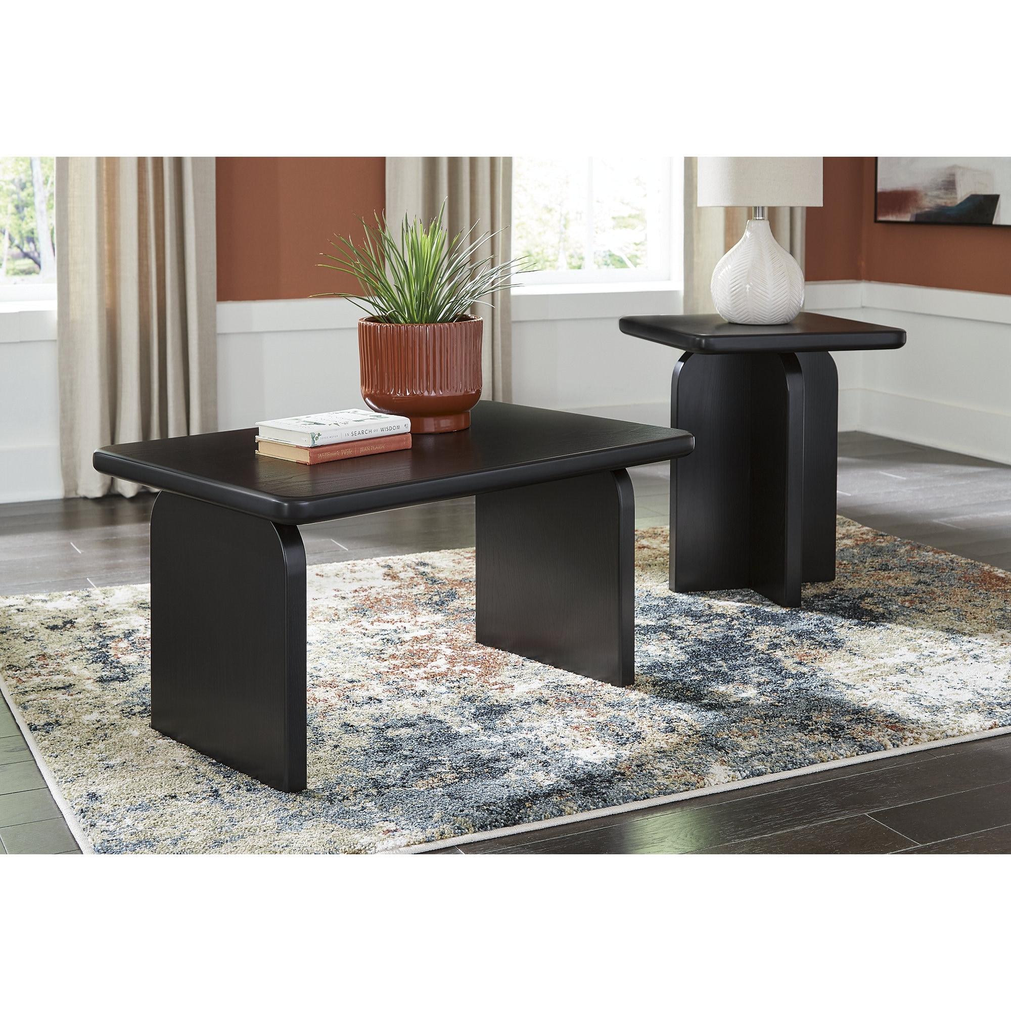 Mitchalli 2 Pack Tables - Black Mitchalli 2 Pack Tables - Black