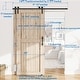 preview thumbnail 21 of 28, WINSOON 4-18FT Single Track Bypass Sliding Barn Door Hardware Kit for Double Doors J Style Rollers 14FT