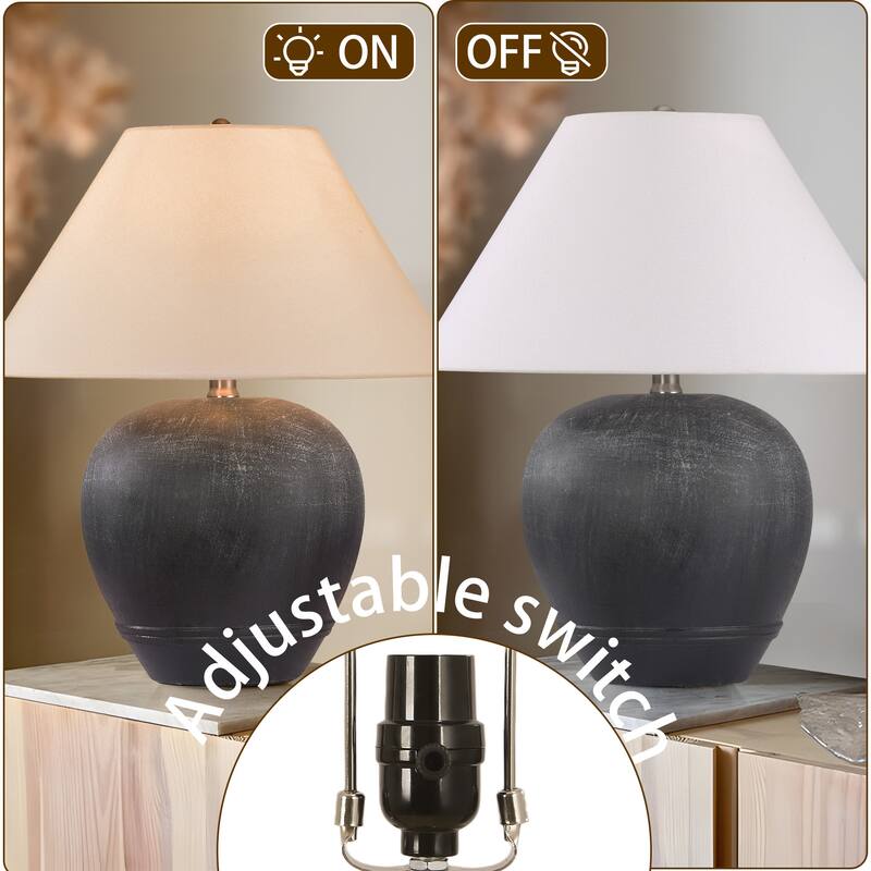 Global Accent Ceramic Table Lamp with Linen Shade