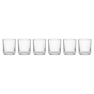 Oneida 24 Seven Colors Medium Tumblers, Set of 6, Clear or Colored Rims - 4"H x 3.25" Round; 13.5-Fl Oz
