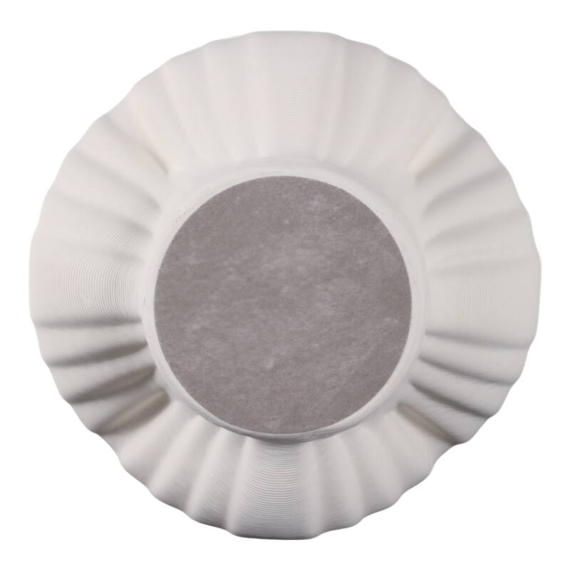 Porcelain Vase Textured Decorative Vessel with Ribbed Carved Form