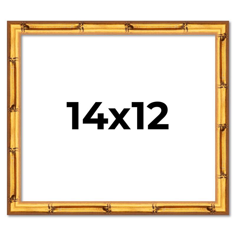 14x12 Frame Gold Bamboo Picture Frame Modern Photo Frame Includes UV Acrylic Shatter Guard Front Acid Free Foam Backing Board