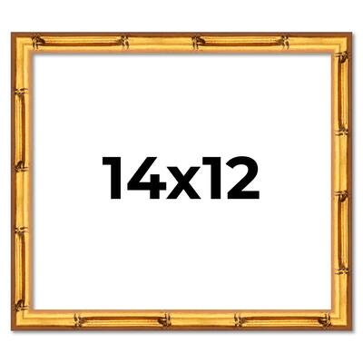 14x12 Frame Gold Bamboo Picture Frame Modern Photo Frame Includes UV Acrylic Shatter Guard Front Acid Free Foam Backing Board