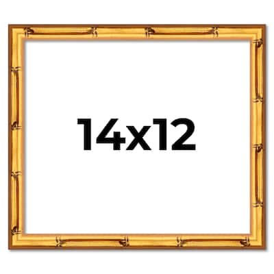 14x12 Frame Gold Bamboo Solid Wood Picture Frame | 1 Inch Moulding