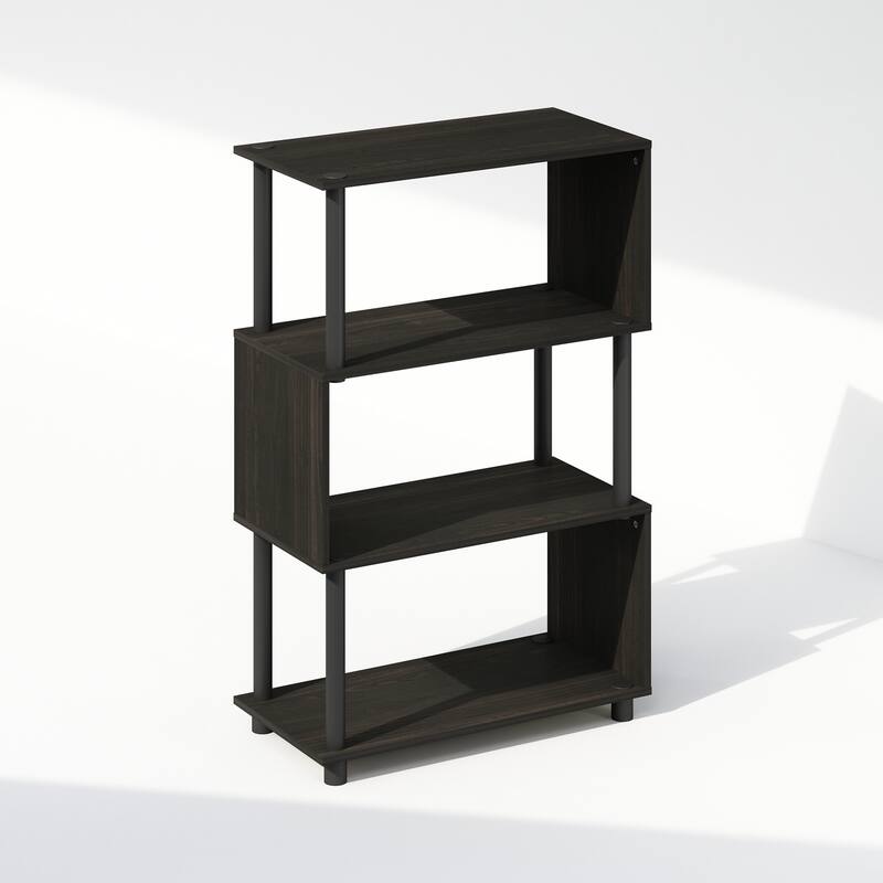 36.5 in. Tall Espresso Wood 4-Shelf Bookcase