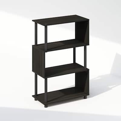 36.5 in. Tall Espresso Wood 4-Shelf Bookcase
