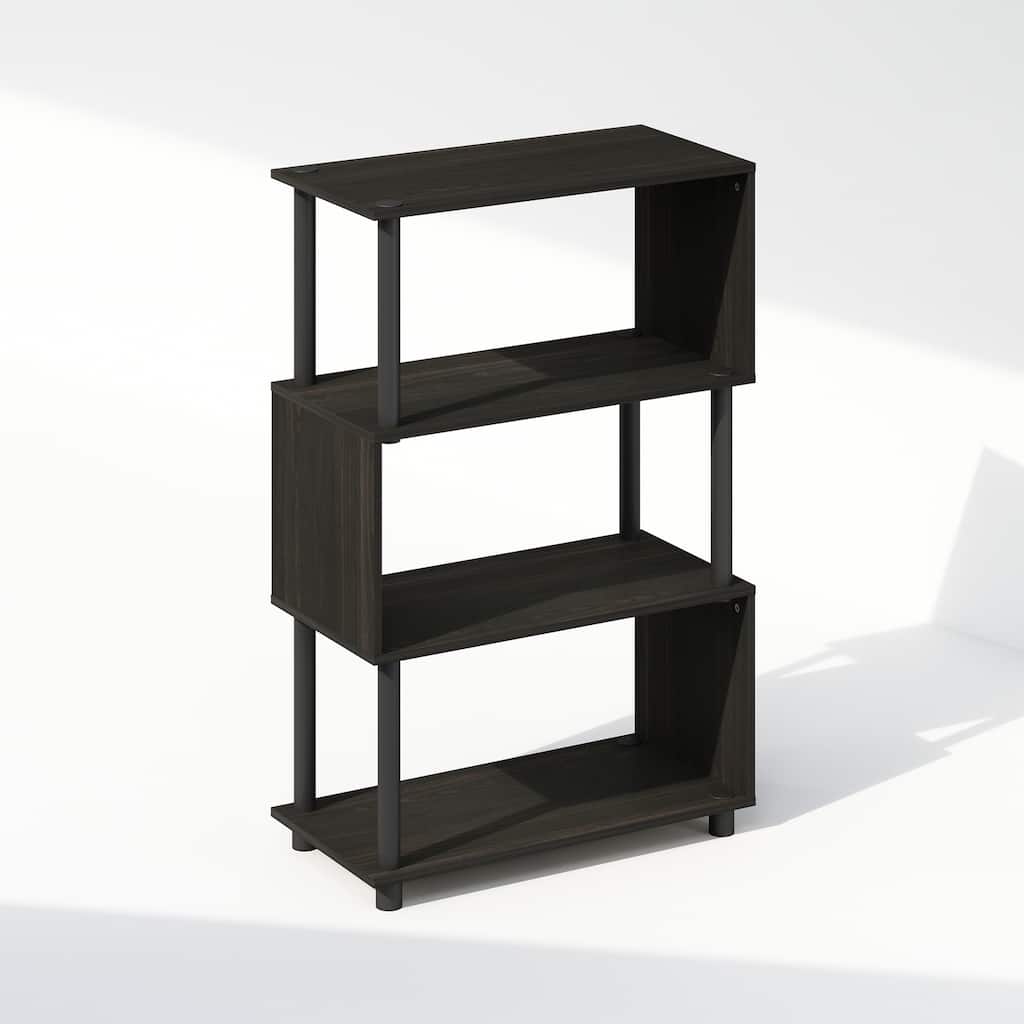 36.5 in. Tall Espresso Wood 4-Shelf Bookcase