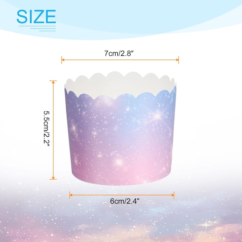 100Pcs Paper Baking Cups Cupcake Muffins Liner Wrappers Gradient - Gradient Pink Purple - Standard