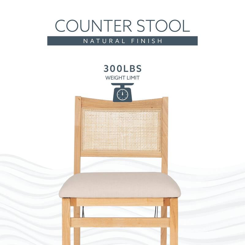 Linon Bauer Cane Back Folding Counter Stool