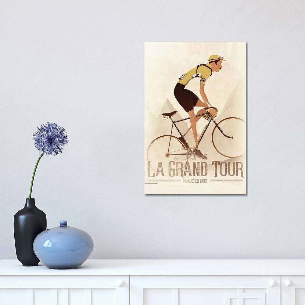 iCanvas "Vintage Tour De France Cyclist" by WyattDesign Canvas Print