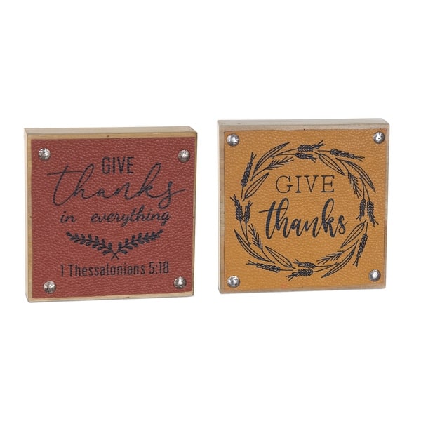 slide 2 of 4, Give Thanks Harvest Sign (Set of 6)