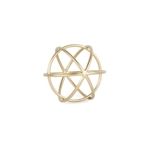 Offex Small golden circular orb - L: 7" x W: 7" x H: 7"