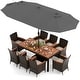 preview thumbnail 6 of 53, Costway 11 PCS Patio Dining Set with 15ft Double-Sided Patio Umbrella