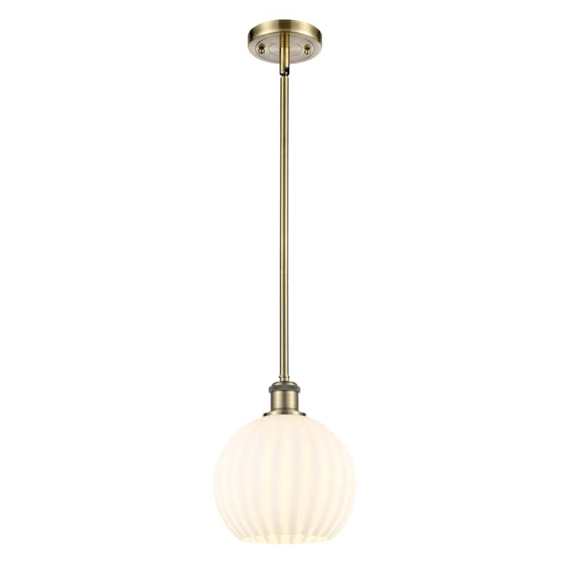 Innovations Lighting 516-1S-10-8 White Venetian Pendant White Venetian