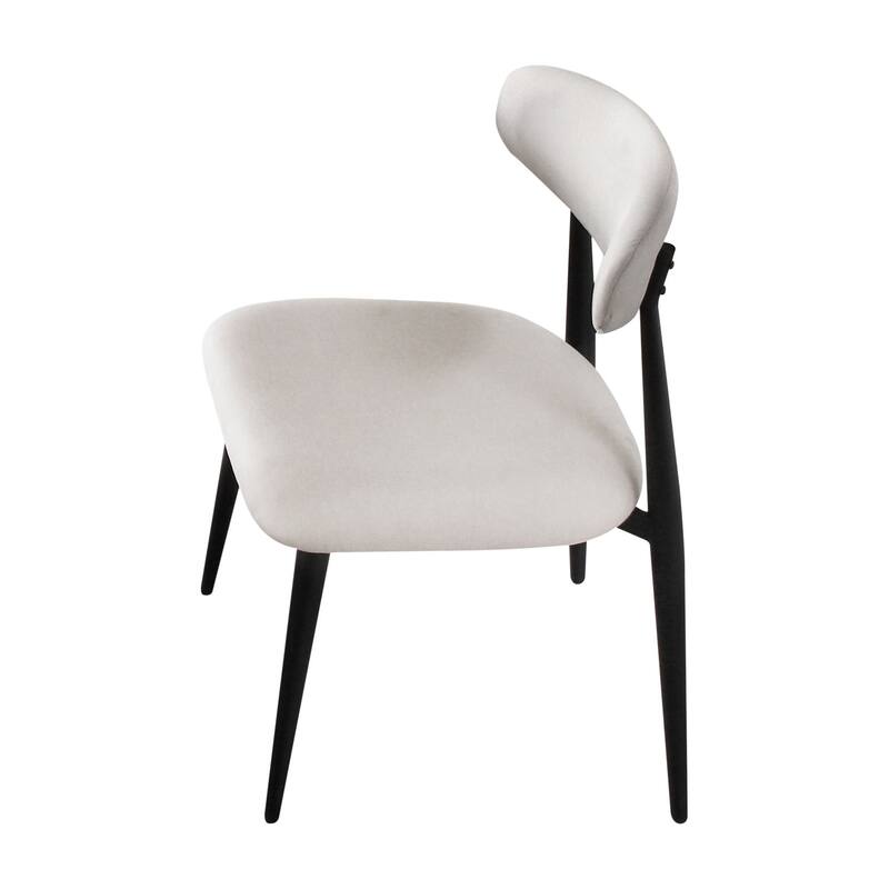 Modern Grey Curved Backrest Round Upholstered Dining Chairs Set of 2/ 4/ 6