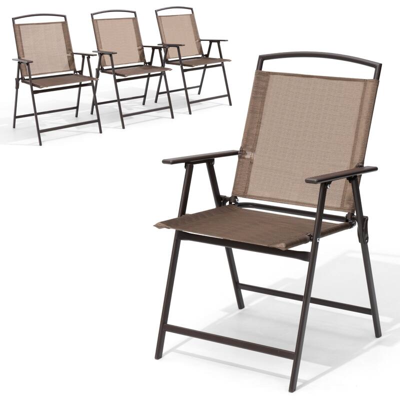 Set of 4 Patio Folding Chairs 4-Pack Dining Chairs