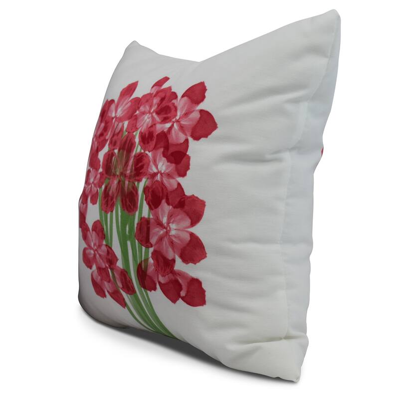 16 x 16 Inch Florpalida Floral Print Outdoor Pillow