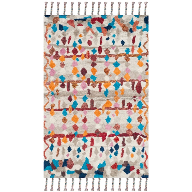 SAFAVIEH Handmade Casablanca Shag Berrin Tribal Moroccan Wool Rug
