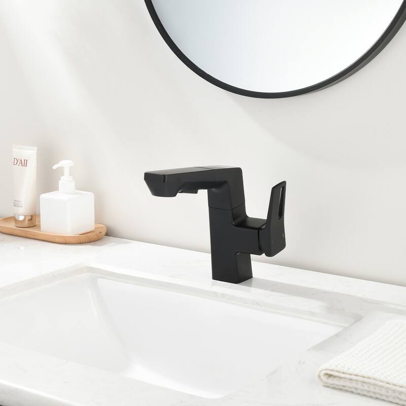 Smart LED Bathroom Faucet Chrome - Temperature Digital Display, Pull Down Sprayer for RV and Home Sinks