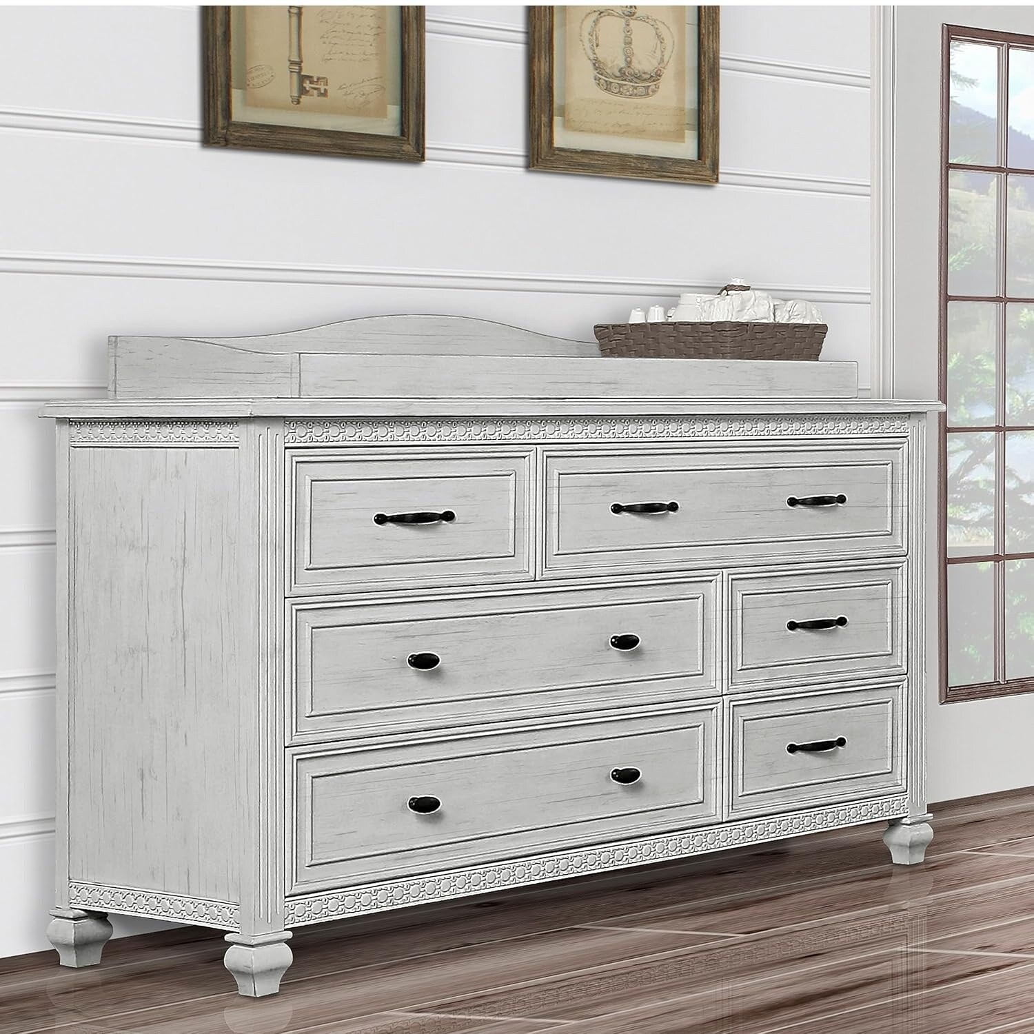 Evolur Madison Double Dresser in Antique Grey Mist Evolur Madison Double Dresser in Antique Grey Mist