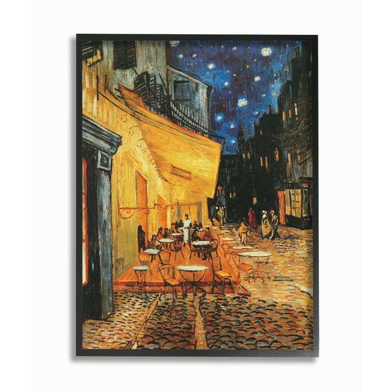 Stupell Café Terrace at Night Traditional Van Gogh Painting Framed Wall Art - Multi-Color