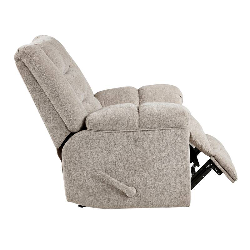 Gentle Rocking Motion Reclining Chair 1pc Chenille Upholstery Ultra Comfort Living Room Furniture