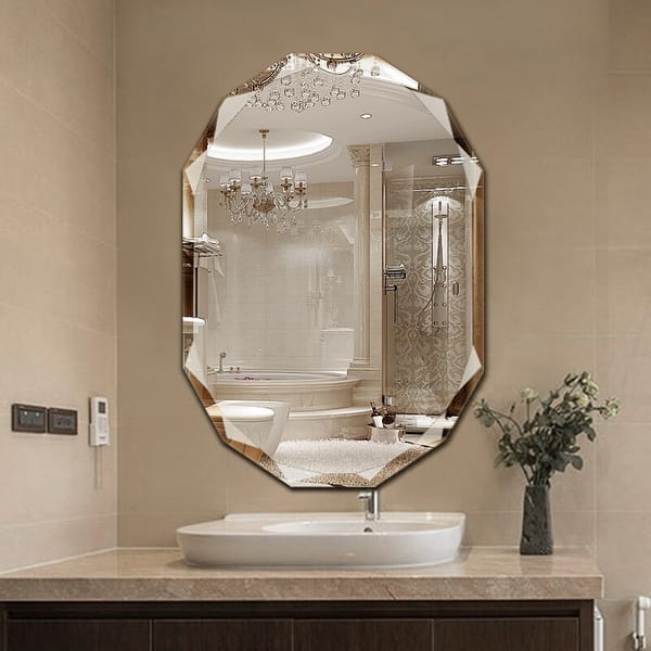 slide 2 of 18, Single Beveled Edge Bathroom Wall Vanity Mirror 20x28
