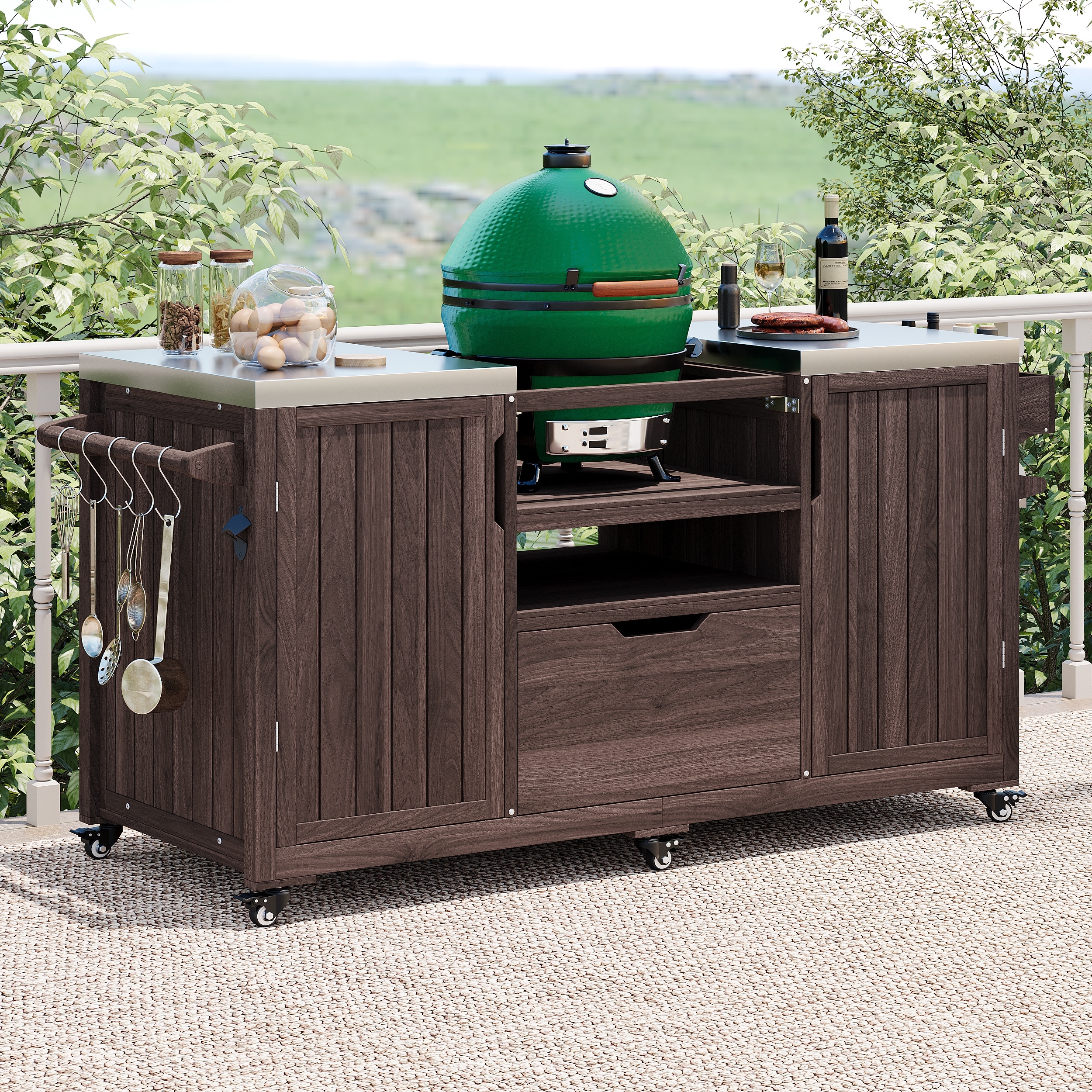 Outdoor Kitchen Island for Big Green Egg Grills