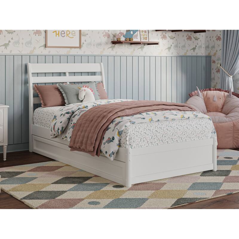 Emelie Platform Bed with Panel Footboard and Twin Trundle