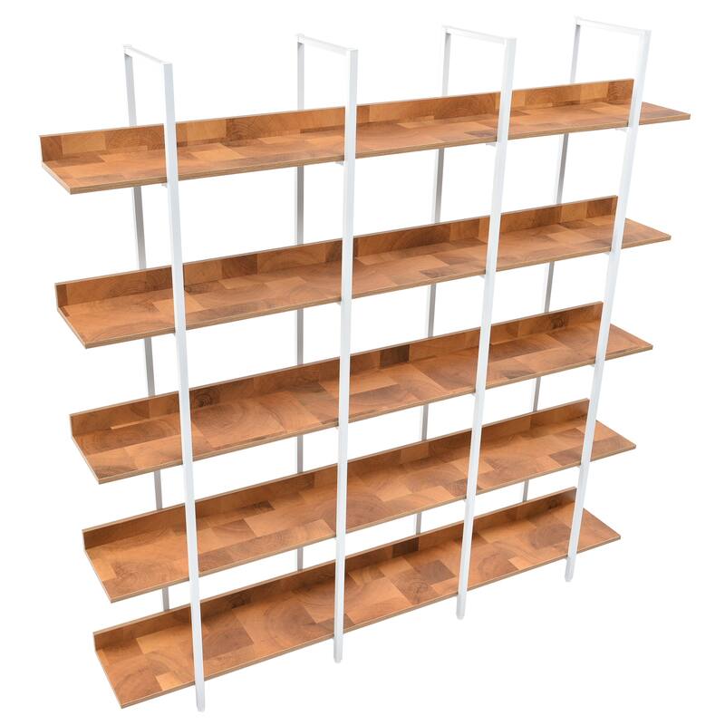 5 Tier Bookshelf Office Bookshelf Metal Frame MDF Board