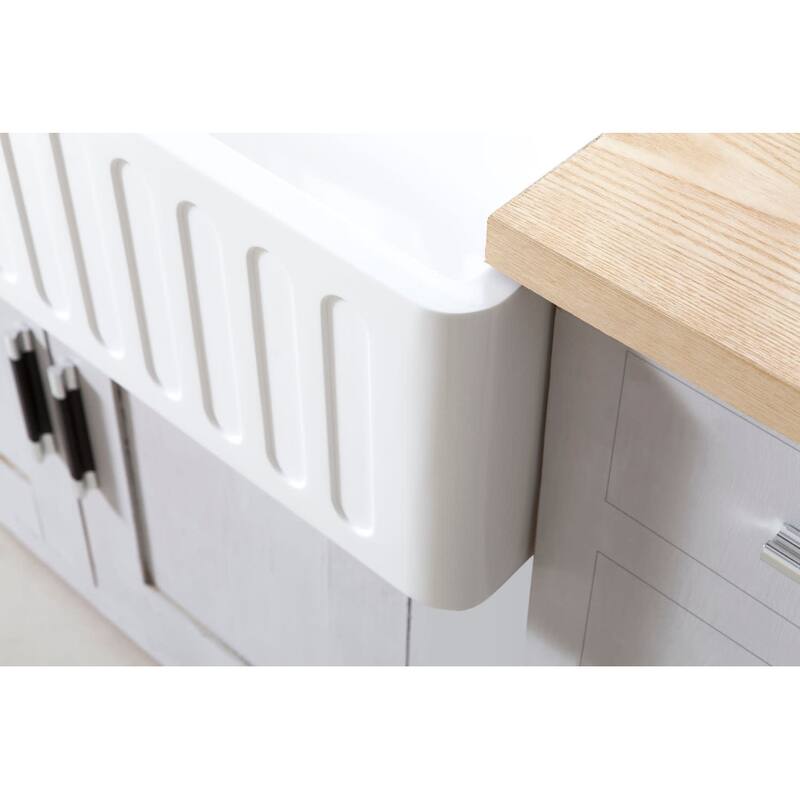 Kingston Brass Arcticstone 36" Farmhouse Single Basin Stone Composite