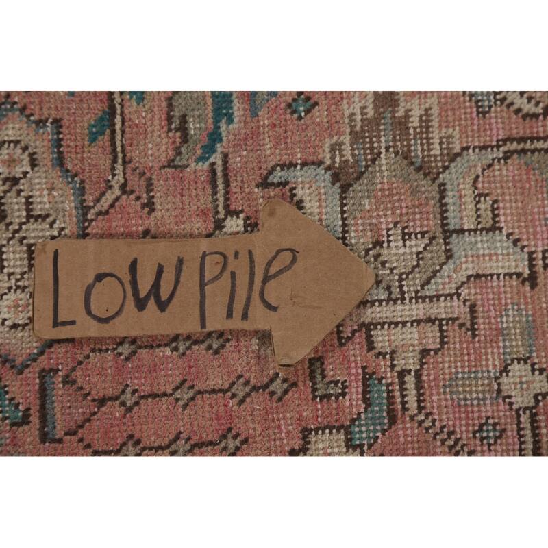 Hand Knotted Oriental 100% Wool Carpet Traditional Medallion Pink Tabriz Area Rug - 9' 9'' X 6' 8''