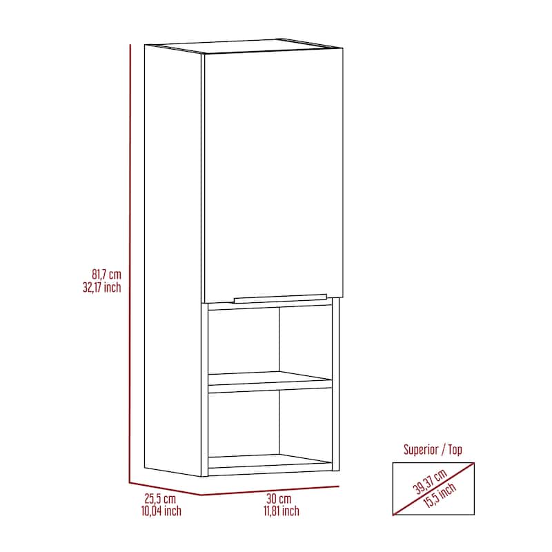 Beardsley 2-Shelf Bathroom Cabinet Light Grey