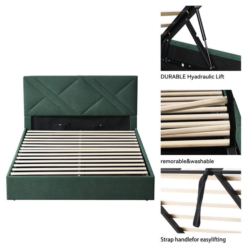 Plywood Frame Full Upholstered Platform Bed