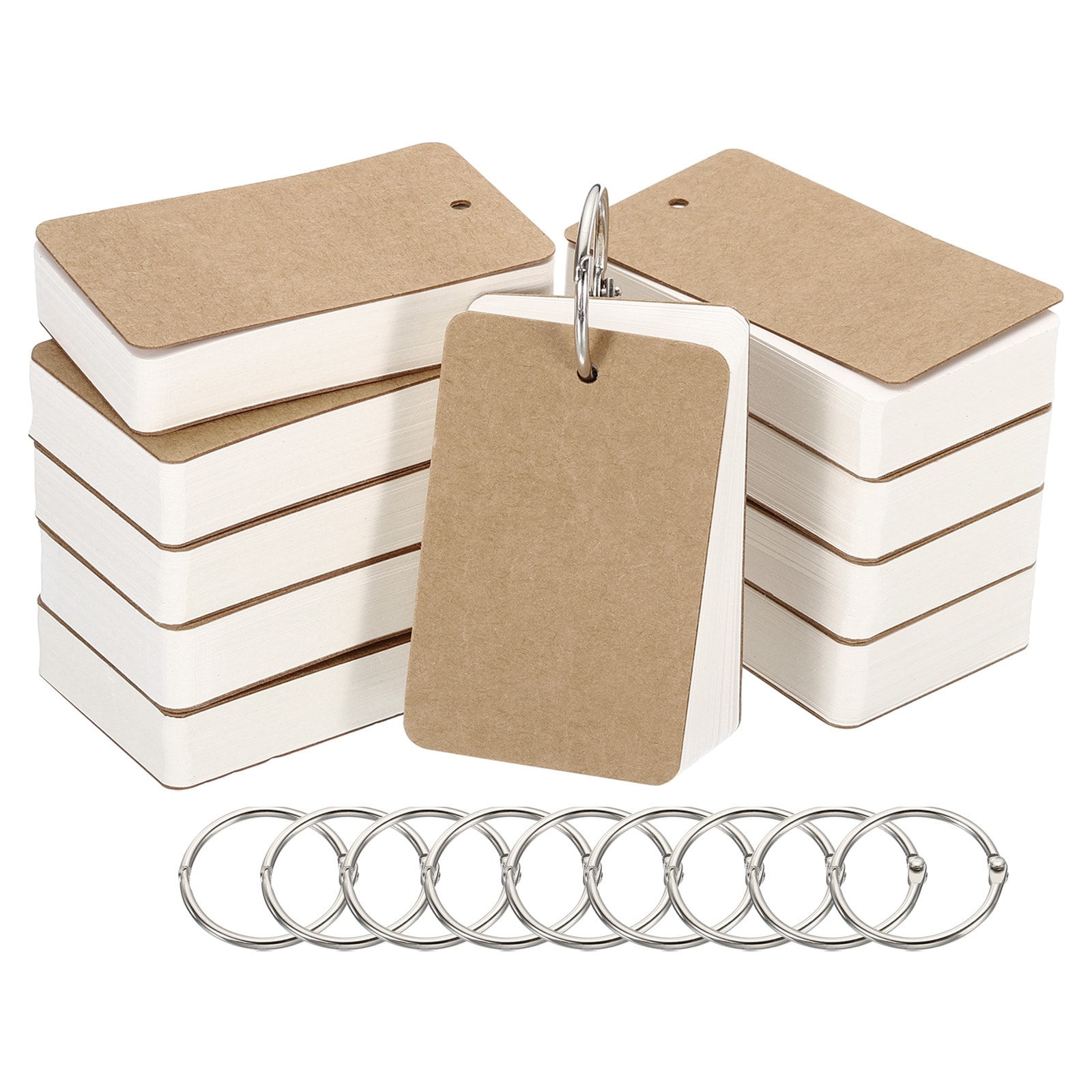 Amazon.com : 1200 Sheets 2.2 x 3.5 Inches Index Cards Blank Flashcards with  Binder Rings Flash Cards White Study Cards Note Cards Kraft Cards Study  Supplies for Kids Home Classroom Office (50